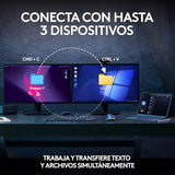 Logitech MX Keys S Combo, Teclado y Ratón Inalámbricos de Calidad con Apoyo, Iluminación, Desplazamiento Rápido, Bluetooth, USB C, para Windows/Linux/Chrome/Mac, Disposición QWERTY Español, Grafito