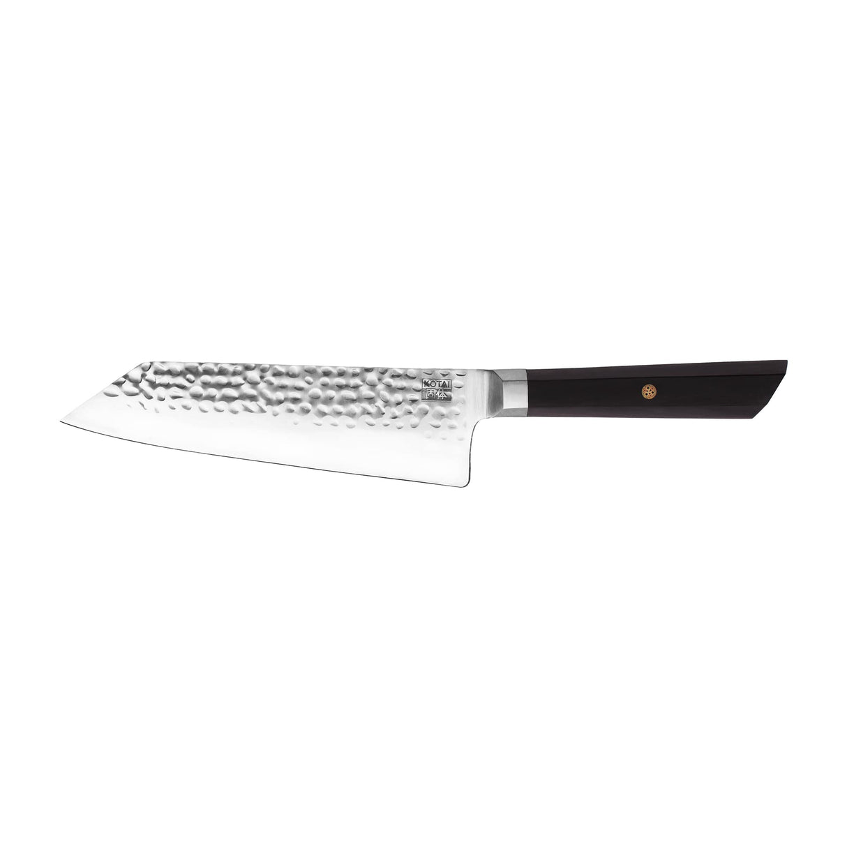 KOTAI | Cuchillo Bunka Santoku | Hoja de 17cm | Cuchillo multiusos | Afilado y forjado a mano | Acero inoxidable japonés ultra afilado 440C | Mango de madera de ébano | Tang oculto completo