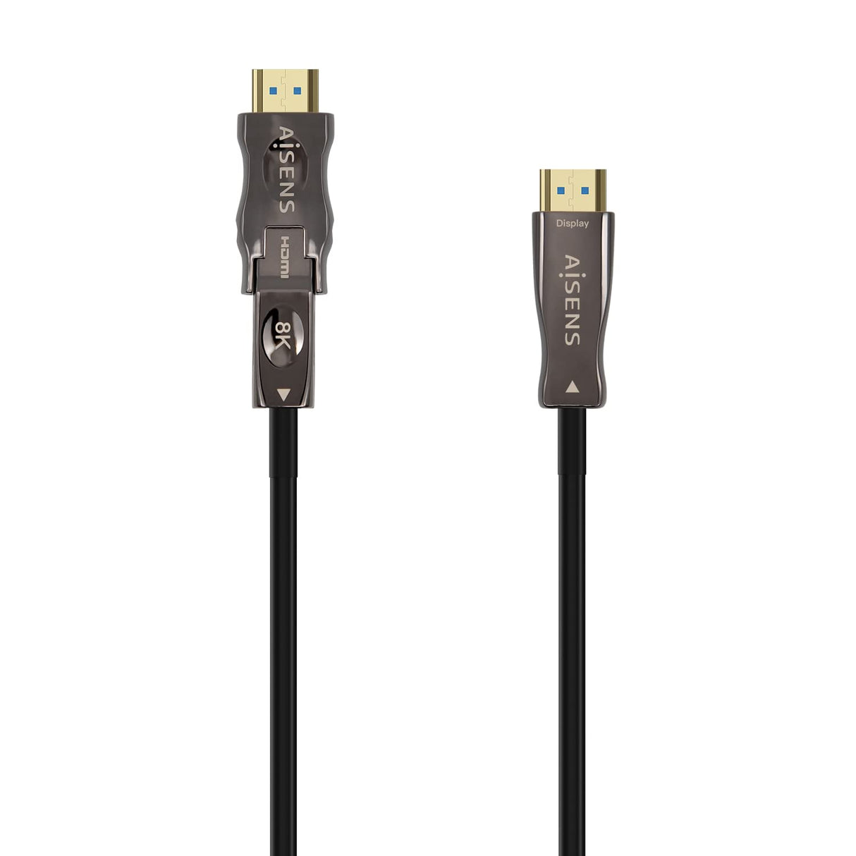 AISENS - A153-0648 - Cable HDMI V2.1 AOC desmontable ultra alta velocidad 8K@60Hz 4K@120Hz 4:4:4 48Gbps, A/M-D/A/M, negro, 50m