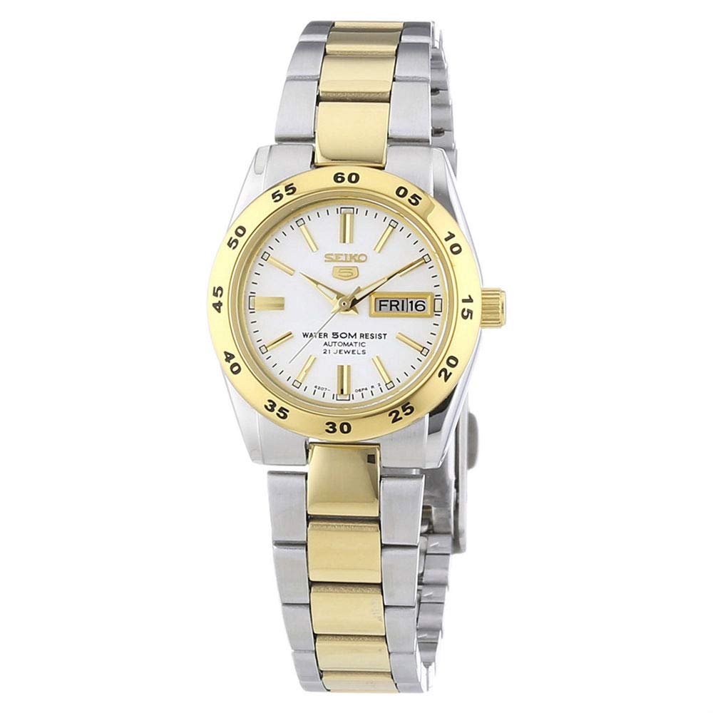 Seiko 5 Reloj para Mujer Analógico de Mecánico de Cuerda Manual con Brazalete de Acero Inoxidable SYMG42K1