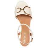 Geox D New Eraklia 50, Sandalias Mujer, Blanco Crudo, 40 EU