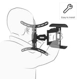 Hama | Soporte para TV de hasta 65" (Soporte de Pared TV estándar VESA 400 x 400, Pantallas de 32" a 65", Organizador de Cable, Carga Máx. 35 Kg, 3 Articulaciones, Inclinación 2/12º, Giro 180º