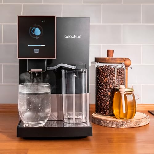 Cecotec Cafetera Superautomática Compacta con Wifi Cremmaet Compactccino Connected Black Rose. 1350W, 19 Bares, Pantalla TFT y APP, Molinillo, Tanque de Leche 400ml y 1L de Agua