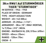 COBI Historical Collection 2585 - Sturmmorser Tiger Sturmt 2585 de la Segunda Guerra Mundial