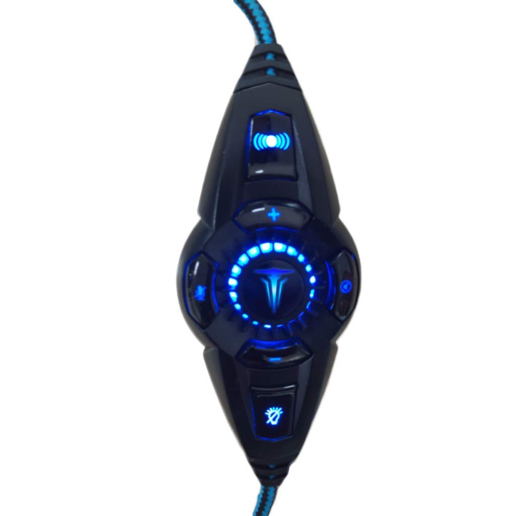 BERSERKER Auriculares Gaming USB 7.1 con Micrófono, Vibración de Graves, LED, Control Remoto, 50mm