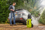 RYOBI - Hidrolimpiadora de Alta Presión 1800W, 140 Bares, 420l/h - 2 Lanzas (Vario y Turbo) y 1 Cepillo Multisuperficie, Limpiador de Superficies Ø 25 cm - Depósito Detergente 0,9l - RY140PWA
