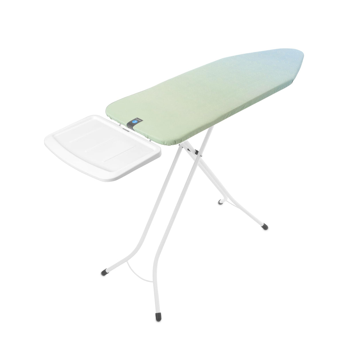 Tabla de planchar Brabantia C, 124x45cm - Soothing Sea | 100% algodón Comercio Justo | Planchas generador vapor | Gran soporte metálico para unidad vapor | Estable, grande | Plegable, altura ajustable