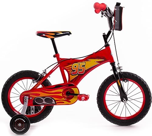 Huffy Bicicletta Pollici Bicicleta de 14 Pulgadas Disney Cars Luxury, Unisex-Baby, Rojo