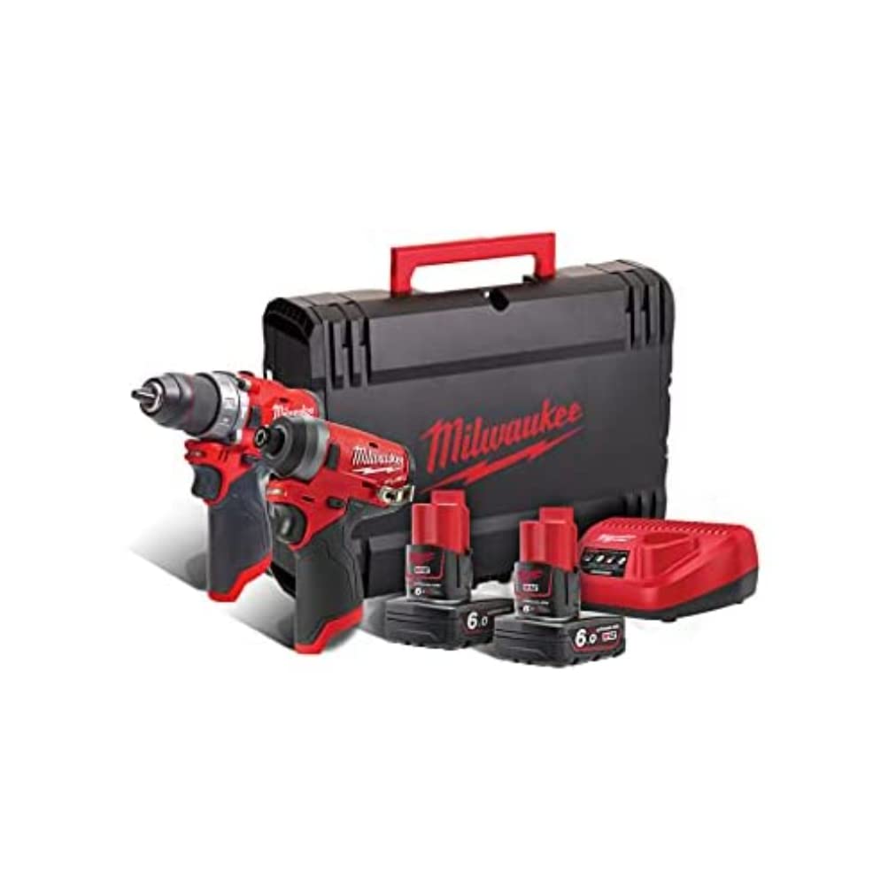 Milwaukee - Kit de 12 V M12 FPD + M12 FID – 2 baterías de 6,0 Ah tecnología FUEL, Neutro, 1/2_pollice (M12FPP2A-602X)