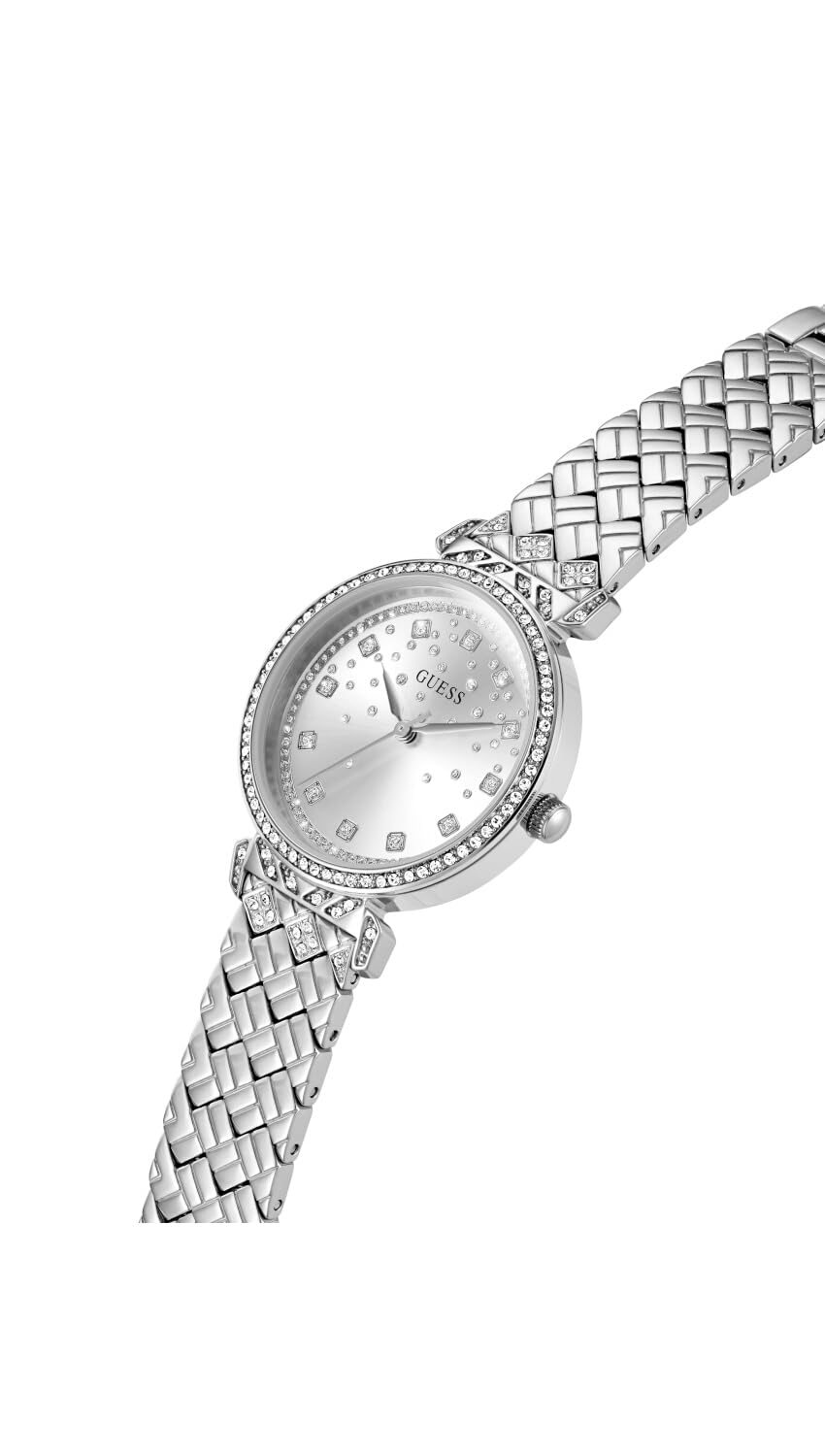 Guess Enchantment - Reloj analógico para Mujer, 32 mm de Ancho, Tono Plateado, Tono Plateado, Clásico
