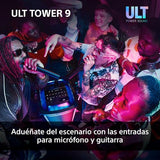 Sony ULT Tower 9, Ultimate Bluetooth Party Speaker, 25 H de batería y alimentación de Red, 2 Modos ULT Power Sound, X-Balanced Speaker, 360 Luces y Sonido, entradas de Karaoke, Negro
