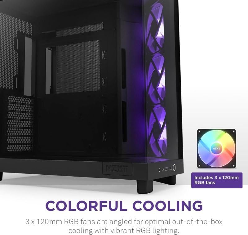 NZXT H6 Flow RGB Mid Tower Cristal Templado USB-C Negra