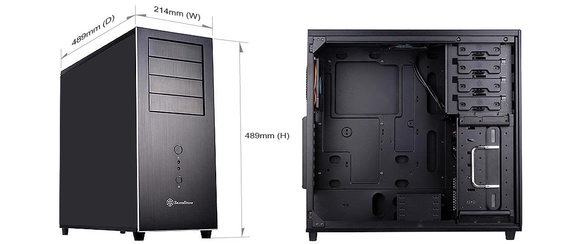 SilverStone SST-TJ04B-E - Carcasa de ordenador Temjin Midi Torre SSI-CEB ATX, negro