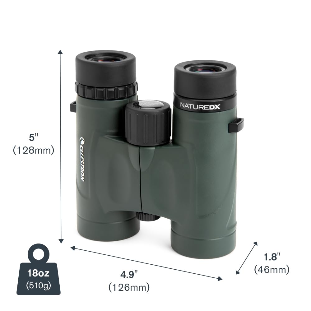 Celestron 71330 Nature DX 8x32: prismáticos con prisma BaK-4, verde