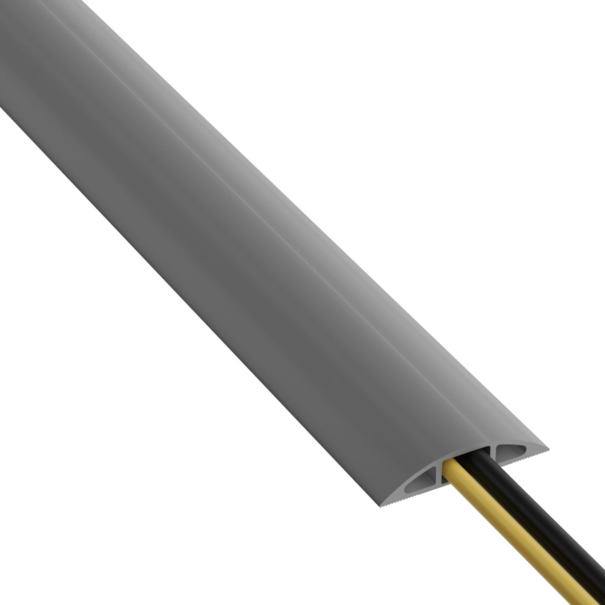D-Line CC-2/9M Canaleta pasacables para suelo, Protector de cables, Cubre cables suelo - Cavidad para cables = 17mm (anch.) x 9mm (alt.) - 9-metro longitud - Gris