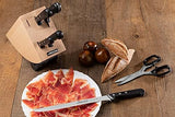ARCOS Universal Juego de Cuchillos de Cocina Profesional + Tijeras con Bloque de Madera. Set de 5 Cuchillos + Tijeras de Acero Inoxidable. Bloque de Cuchillos para Cocinar.