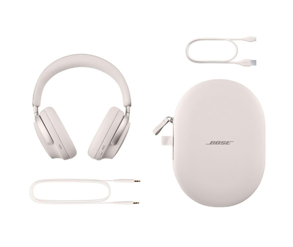 Bose QuietComfort Ultra Headphones, Auriculares inalámbricos con cancelación de ruido con audio espacial, Auriculares de diadema con micrófono, Batería de larga duración hasta 24 horas, Blanco Ahumado