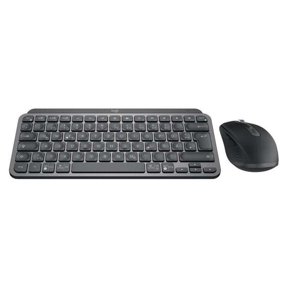 Logitech MX Keys Mini Combo para Negocios, Teclado y Mouse inalámbricos compactos, tecnología Logi Bolt, Bluetooth, Certificado para Windows/Mac/Cromo/Linux, Grafito