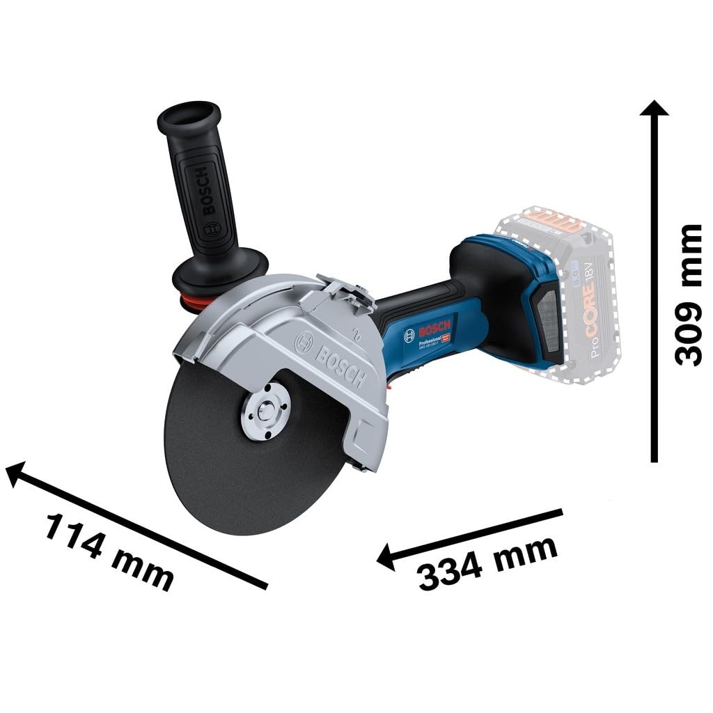 Bosch Professional BITURBO amoladora a batería GWS 18V-180 P (Ø disco 180 mm, profundidad de corte 230 mm, interruptor PROtection, incl. 2 discos de corte, 1 disco de diamante, en L-BOXX)