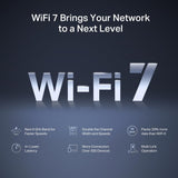 MERCUSYS MR47BE-Router Wi-Fi 7 de Triple Banda BE9300,5760 Mbps en Banda 6G,Operación Multi-Link(MLO),4× Puertos 2.5G, 320 MHz,4KQAM,EasyMesh,6 Antenas,WPA3,App config 【Nuevo】