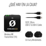 RØDE Wireless ME TX Transmisor Compacto, Micrófono Integrado, Tecnología GainAssist, Alcance 100 Metros