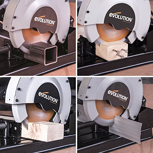 Evolution - Sierra tronzadora multimaterial Rage 4, corta madera, metal y plástico,