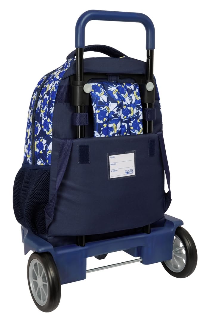 SONIC CITY - Mochila Grande con Ruedas, Compact Evolución, Extraíble, Ideal para Niños de Diferentes Edades, Cómoda y Versátil, Calidad y Resistencia, 33x22x45 cm