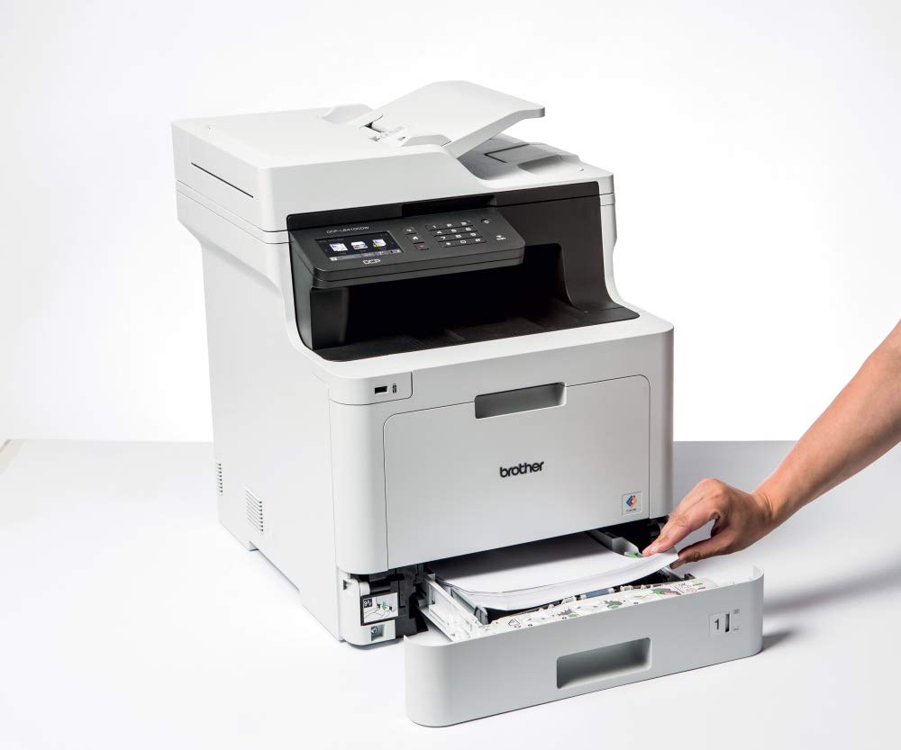 Brother DCP-L8410CDW -Impresora multifunción láser Color Profesional 3 en 1 (impresión, Copia y escaneado, Alta Velocidad, WiFi, impresión a Doble Cara, LCD), Blanco