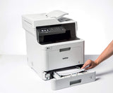 Brother DCP-L8410CDW -Impresora multifunción láser Color Profesional 3 en 1 (impresión, Copia y escaneado, Alta Velocidad, WiFi, impresión a Doble Cara, LCD), Blanco