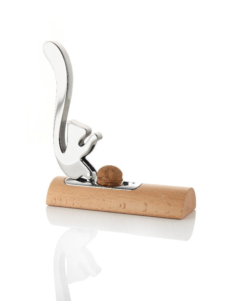 Alessi AB13 Scoiattolo - Cascanueces de Design, en Acero Inoxidable 18/10 y Madera