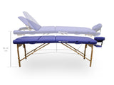 QUIRUMED Camilla de Masaje Plegable WELLCORE, con Respaldo abatible, Fabricada en Madera, Polipiel, 195 x 70 cm, Altura Regulable, Cabezal extraíble, Agujero Facial, Color Negro, hasta 225 kg