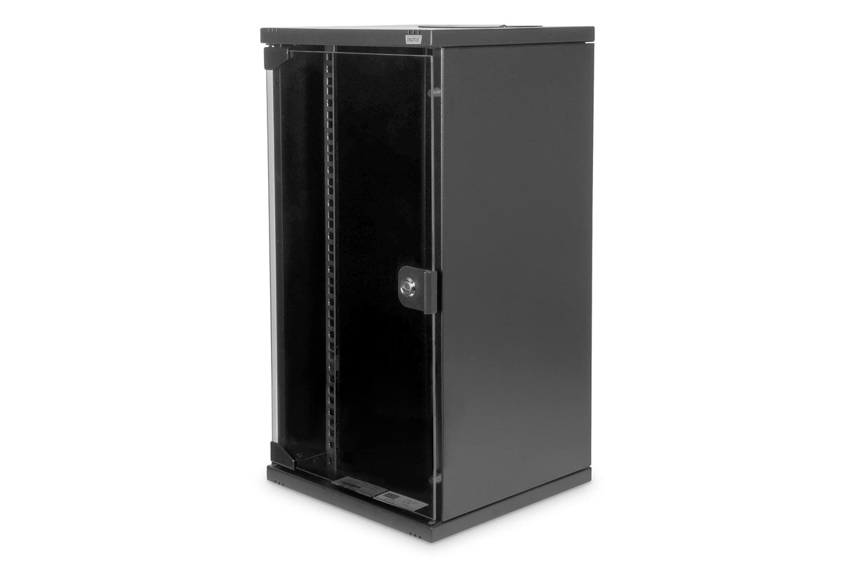 DIGITUS Juego de 10 Pulgadas - Armario de Red 12U Serie Soho Negro - Estante - regleta de enchufes - Panel de Conexiones de 8 Puertos - conmutador gigabit de 8 Puertos
