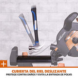 Evolution Power Tools R210SMS+ Ingletadora deslizante multimaterial de 210 mm, con paquete Plus, Corta acero dulce, aluminio, plástico, madera con clavos incrustados, 230 V