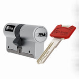 Lince - Cilindro de cerradura de alta seguridad C7 L50+30 | Desbloqueable con 5 llaves | Color níquel | Resistente a todas las técnicas de robo conocidas