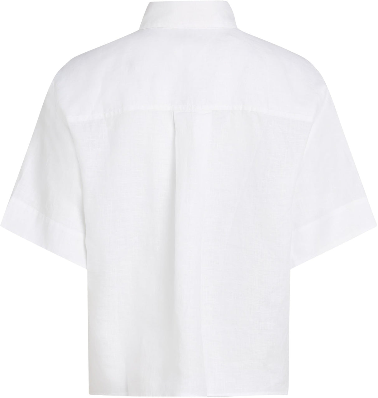 Tommy Hilfiger Camisa Mujer Linen Relaxed de manga corta, Blanco (Th Optic White), 44