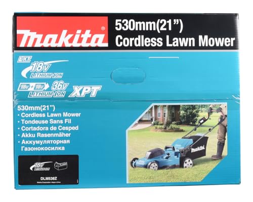 Makita Cortacésped DLM538Z Twin 18V (36V) Li-Ion LXT 530mm - Baterías y Cargador no incluidos