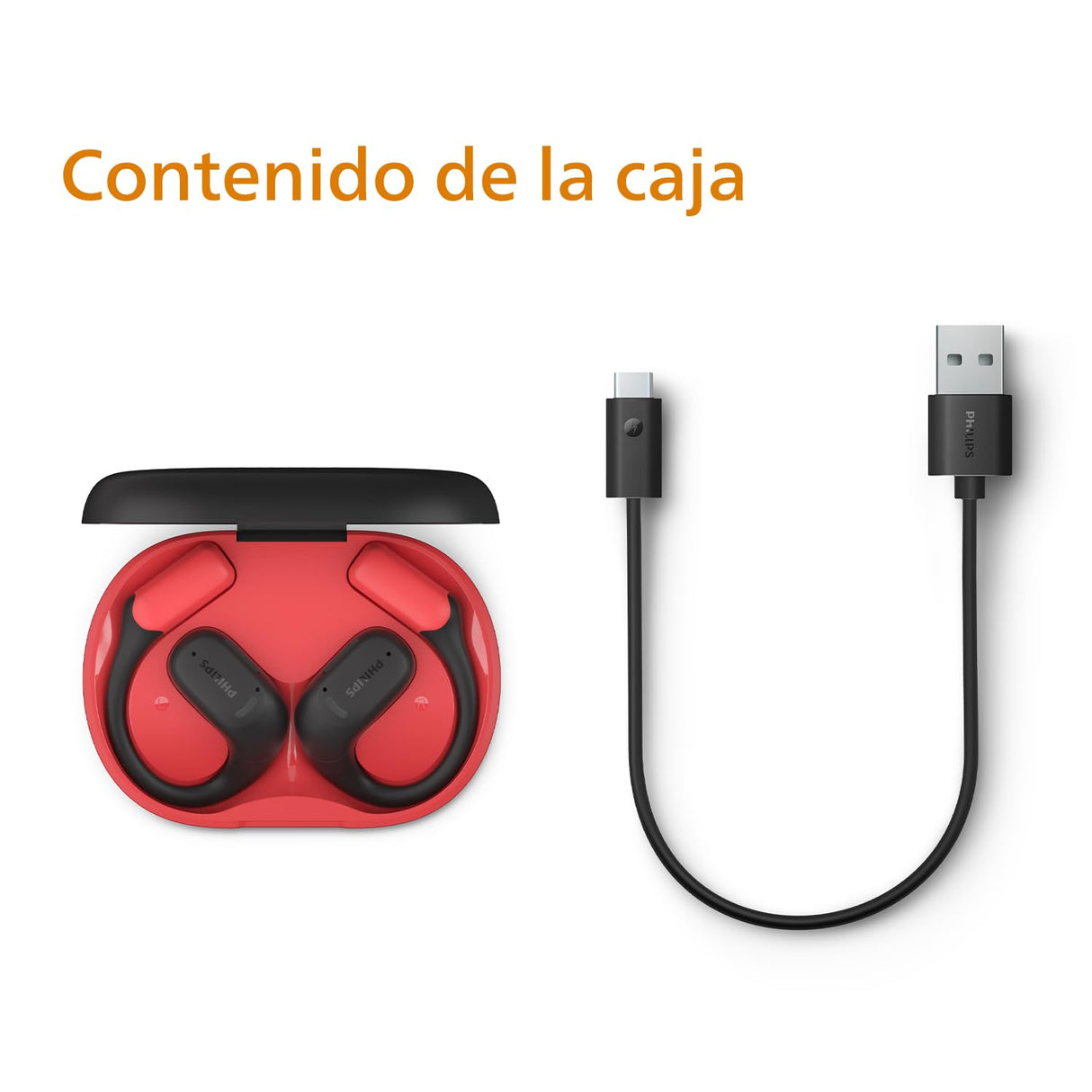 Philips TAA6709: Auriculares Deportivos Open Ear con Bluetooth y tecnología True Wireless - Negro