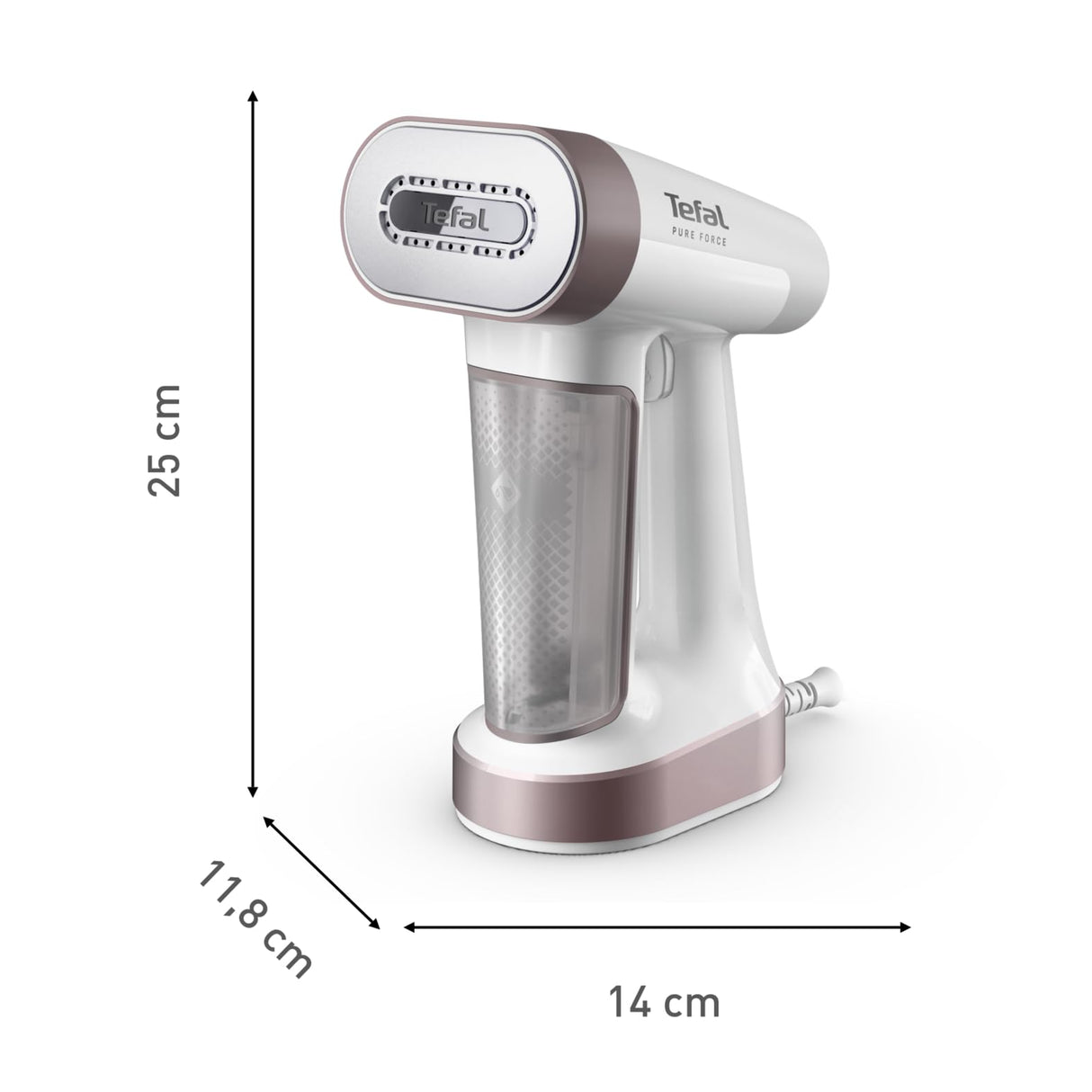 Tefal Pure Force - Cepillo de vapor 2 en 1