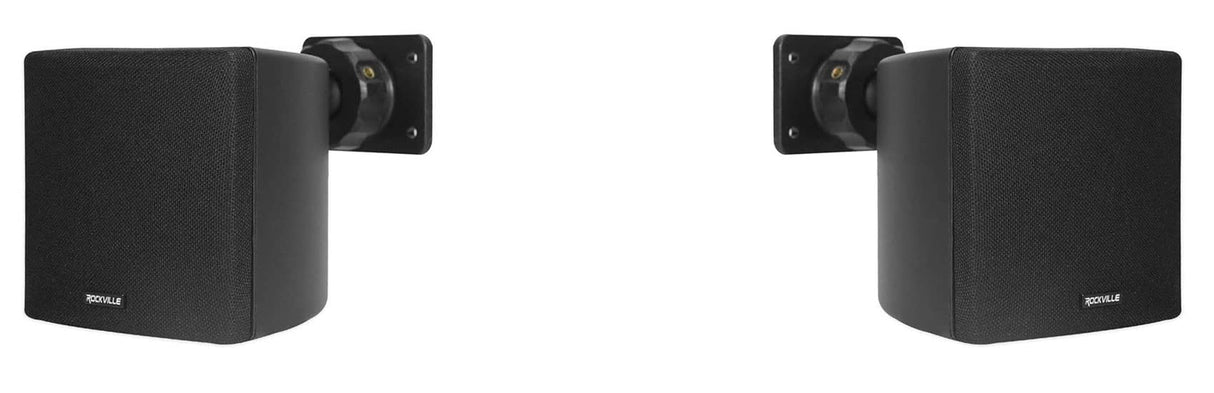 Rockville Cube - Par de Altavoces giratorios para Montaje en Pared (8,9 cm), Color Negro