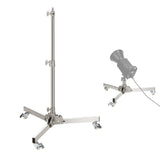NEEWER Soporte de Luz Alta Resistencia con Ruedas, Altura Máx 3.2ft/98cm, Acero Inoxidable Plegable Trípode Ajustable, Soporte Luz Fotografía para Speedlight Softbox Monoluz, Carga Máx 22lb, ST98SS