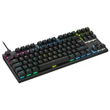 Corsair K60 Pro TKL RGB Teclado óptico mecánico Tenkeyless para Juegos - Interruptor OPX, Carcasa de Aluminio Cepillado, Cable USB Tipo C Desmontable, diseño DE, QWERTZ - Negro