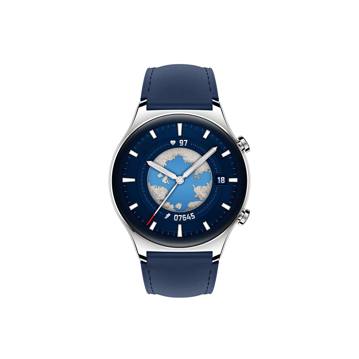 HONOR Watch GS3 Reloj Inteligente, Pantalla Táctil AMOLED 1,43", Reloj de Actividad Física con Monitorización de la Frecuencia Cardiaca, Sueño y Oxígeno, Versión Cuero Azul