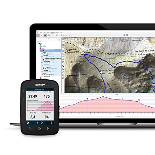 TwoNav Terra + Mapa de Francia IGN Topo Completo, GPS de Deportes con Pantalla Ancha de 3,7 Pulgadas para montaña, Senderismo, Bicicleta con Tarjetas Incluidas. Color Turquesa