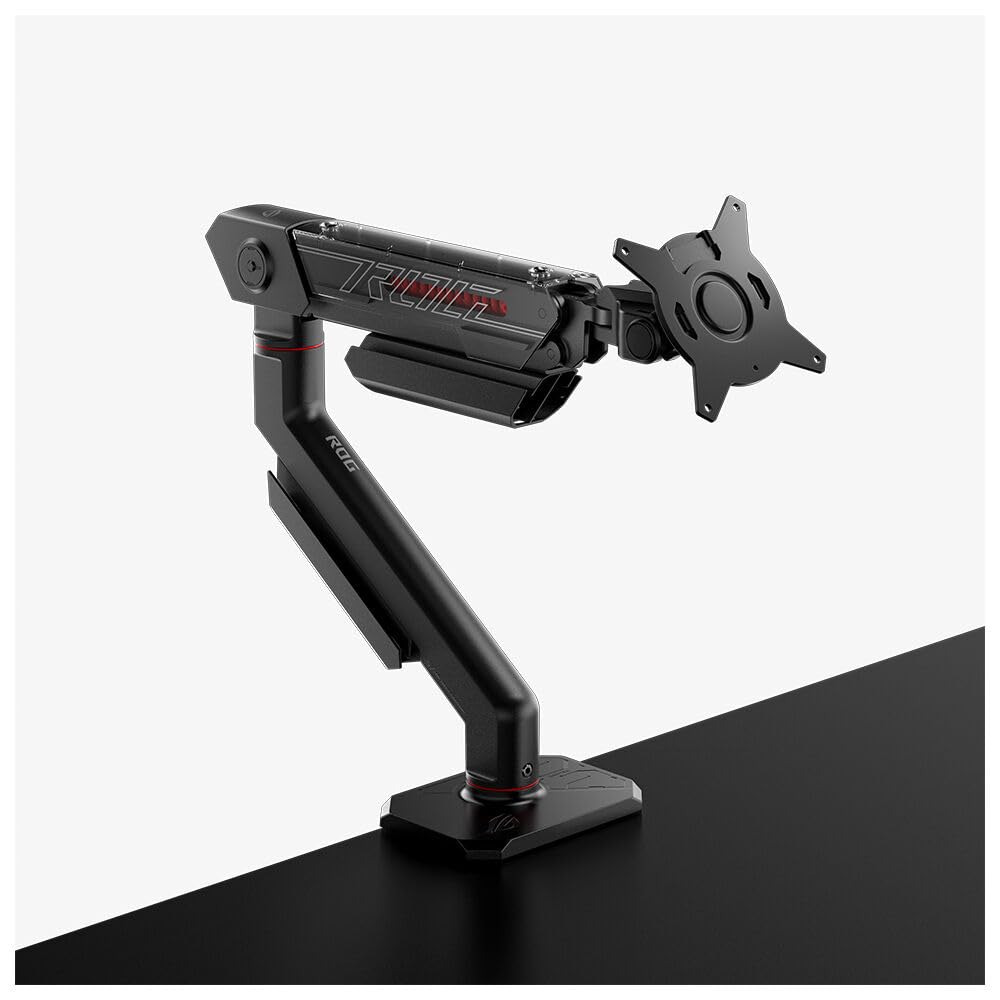 ASUS ROG Ergo - Soporte para Monitor (Canal de gestión de Cables, para monitores de hasta 39 Pulgadas, hasta 11,5 kg de Peso, Compatible con Soporte VESA de 100 x 100 mm)
