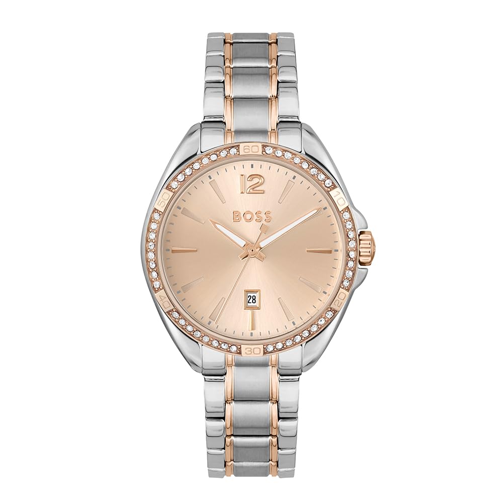 BOSS Reloj Analógico de Cuarzo para Mujer Colección Felina con Correa de Acero Inoxidable Bicolor - 1502622