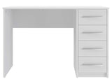 Amazon Basics Escritorio moderno para oficina en casa, escritorio para PC con 4 cajones, fácil montaje, 142 x 279 x 187 cm, color blanco