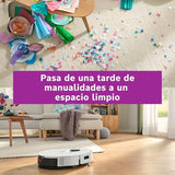 Bosch - Robot Aspirador Spotless +, BCRD1W, aspira y friega, Potencia 11.000 Pa², Almohadilla húmeda Fija, estación Seca, Sistema Inteligente de visión por Infrarrojos, Bosch Home Connect App, Blanco