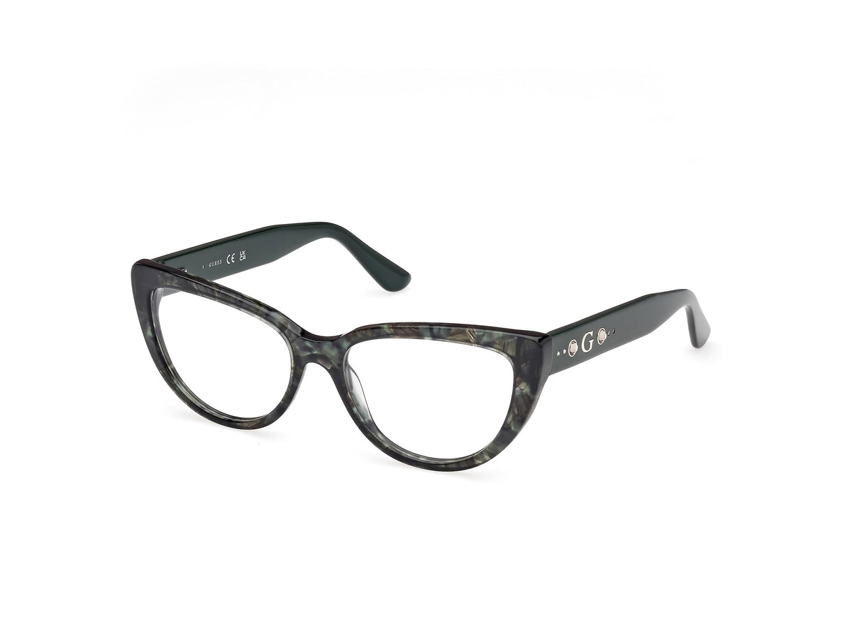 Guess Gu50175 Marcos para Gafas recetadas, 098 Dark Green/Habana, 52/16/140 para Mujer