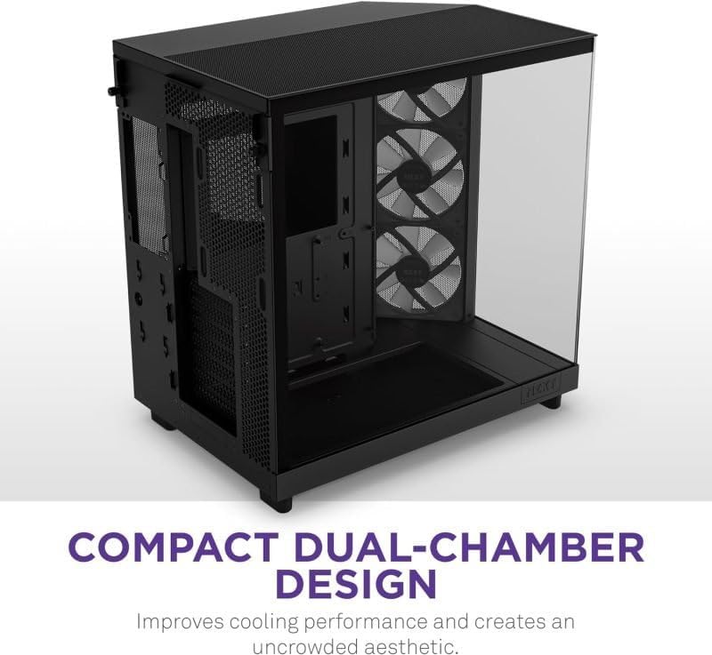 NZXT H6 Flow RGB Mid Tower Cristal Templado USB-C Negra