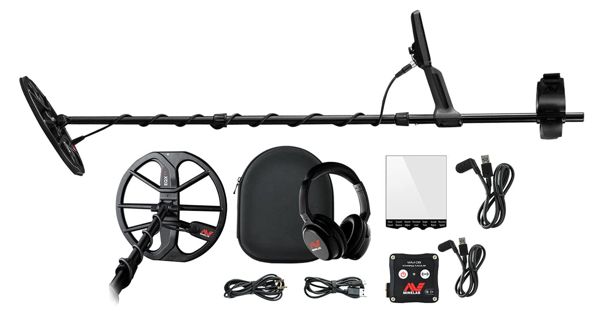 MINELAB Equinox 800 Detector de Metales multifrecuencia Impermeable para Adultos con Bobina Inteligente EQX 11" Doble D (4 Modos de detección, Auriculares inalámbricos incluidos)